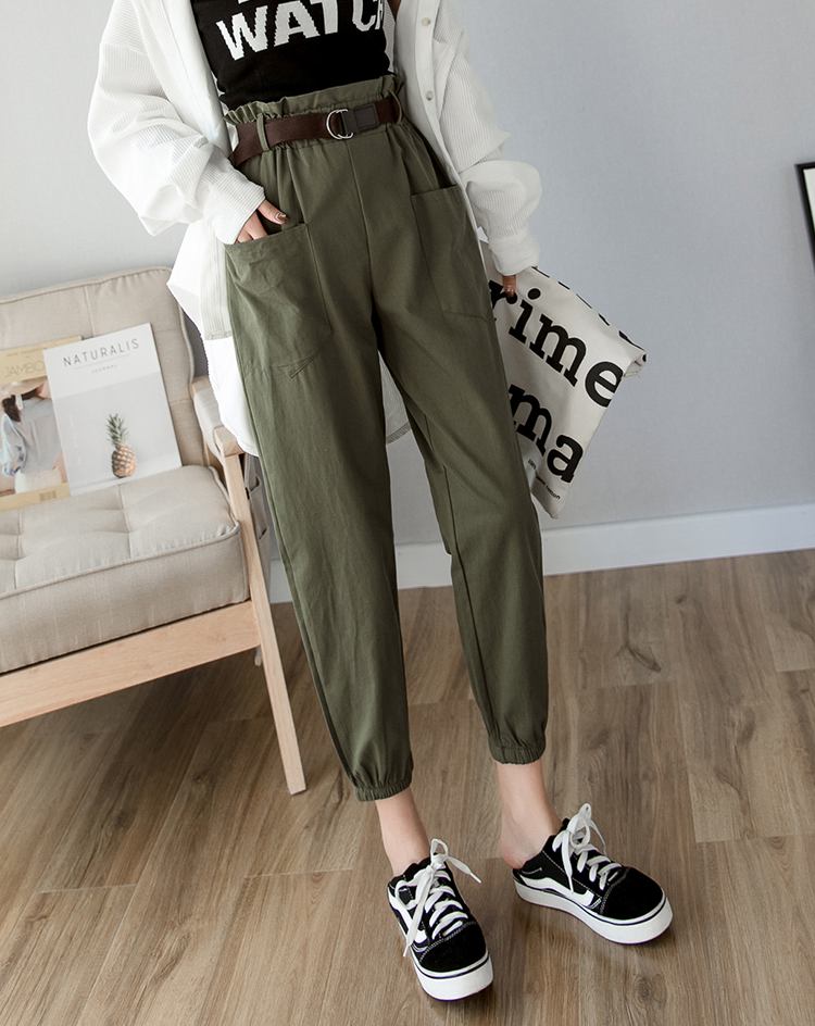 Loose cropped harem pants