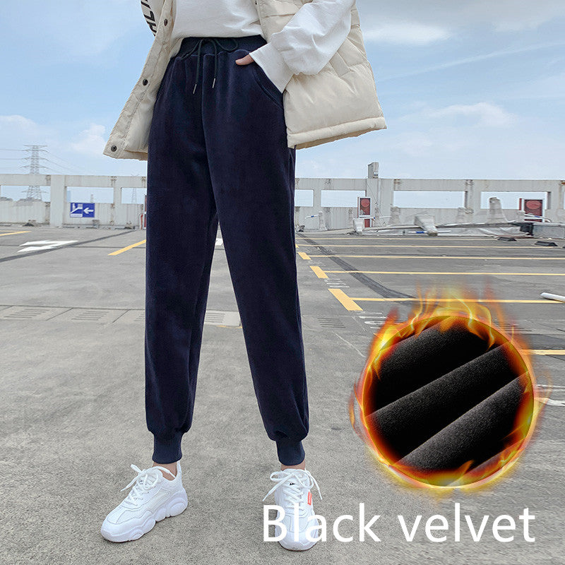Plush padded lamb velvet sweatpants