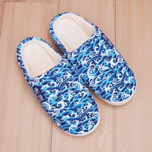 Lovers Non-slip Velvet Home Slippers Cotton Sippers