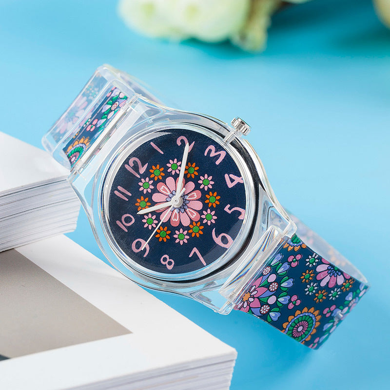 Striped student sports quartz watch