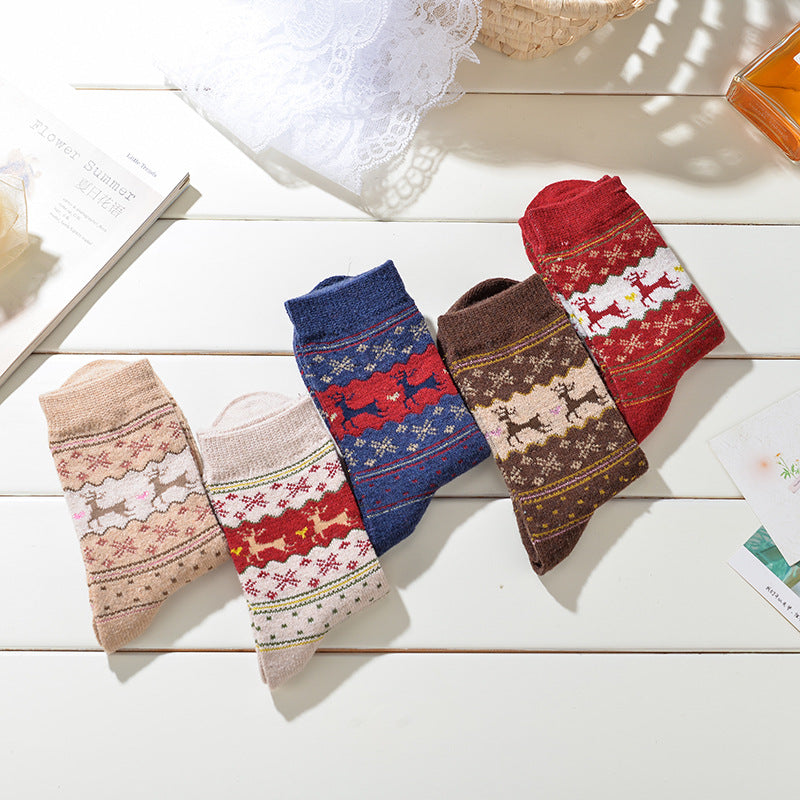 Thickened medium tube ladies cashmere socks