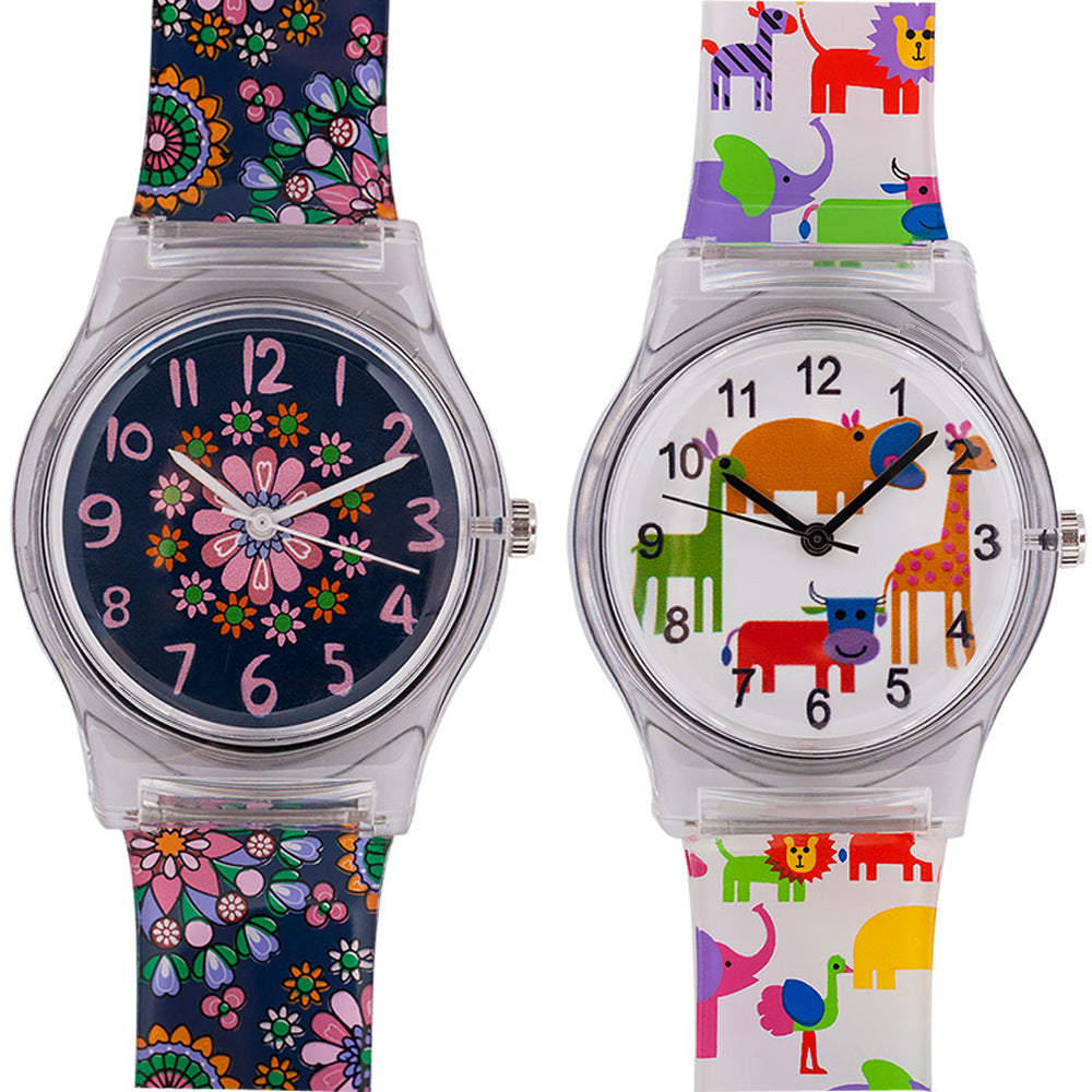 Striped student sports quartz watch