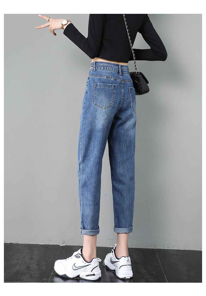 Harlan Jeans Women's Autumn Clothes Loose High Waist Was Thin And Fashionable