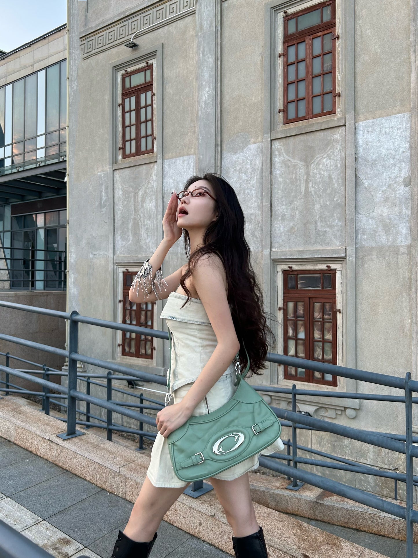 Special-interest Design Wrinkle Texture Fashionable All-match Commuter Crossbody Shoulder Underarm Bag