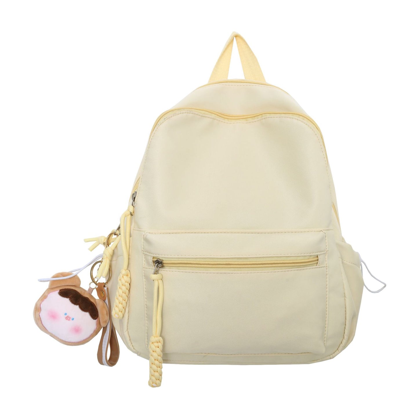 Women's Japanese Style Solid Color Raw Backpack Cute And Lightweight Travel