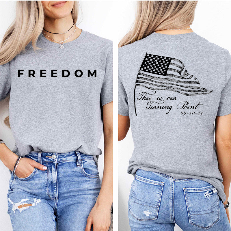 Double-sided Printed Short-sleeve European-size Modal T-shirt