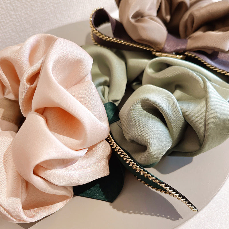 Women's Fabric Bow Knot Chain Hair Tie Temperament Headwear