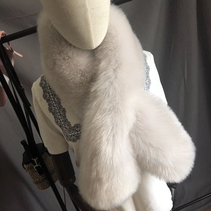 Warm And Thick Imitating Fox Fur Straw And Fur Scarf