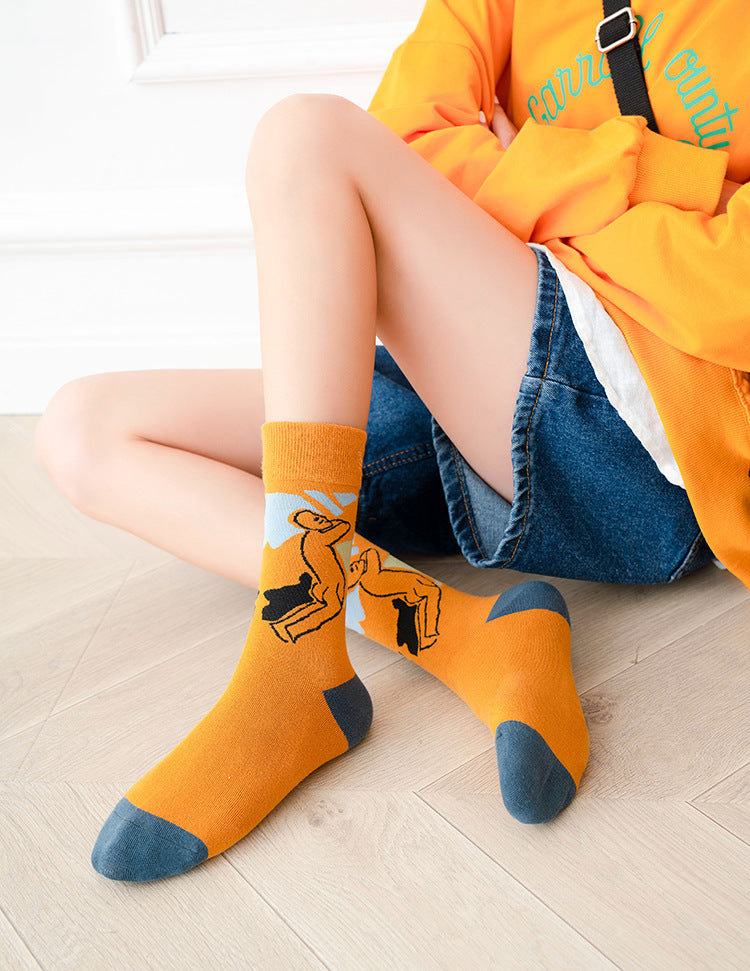 Retro Mid tube socks street art skateboard socks