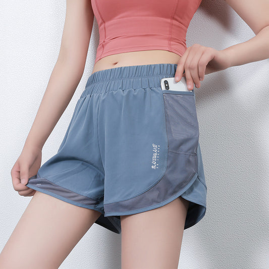 Stitching Pocket Running Pants Fitness Hot Pants Yoga Pants