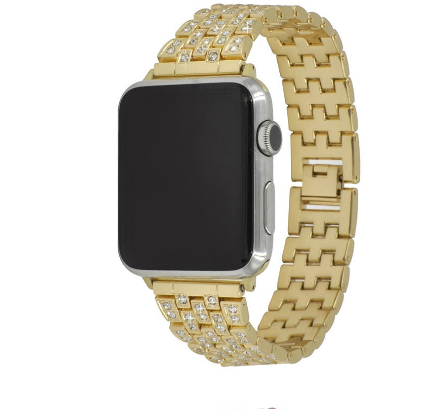 Diamond-studded metal strap
