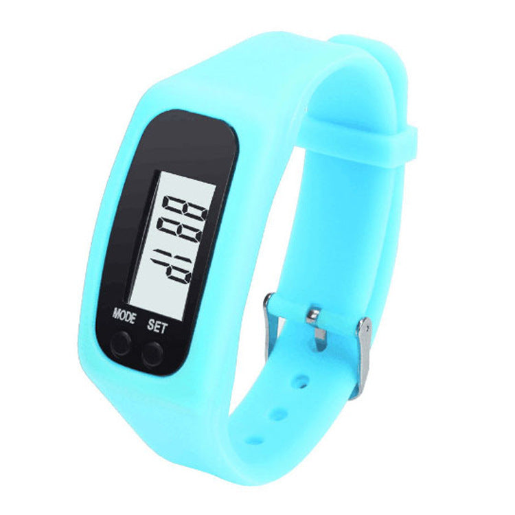 Student sports silicone pedometer LCD bracelet watch