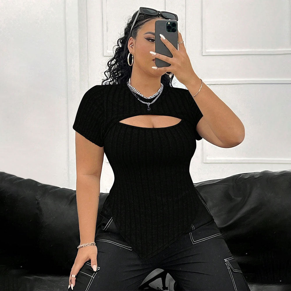 Fashion Simple Slim Waist Slimming Versatile T-shirt
