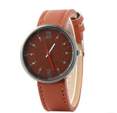 Belt watch men's business watch European version diamond-studded simple scale men's watch