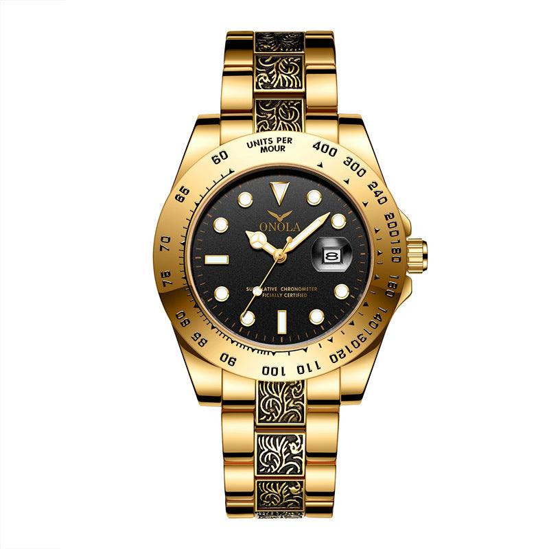 Men's steel band quartz watch