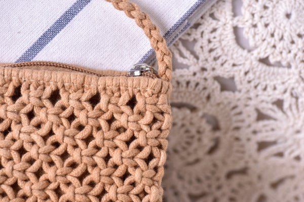 Mori Girl Crossbody Hand-woven Cotton Tassel Bag