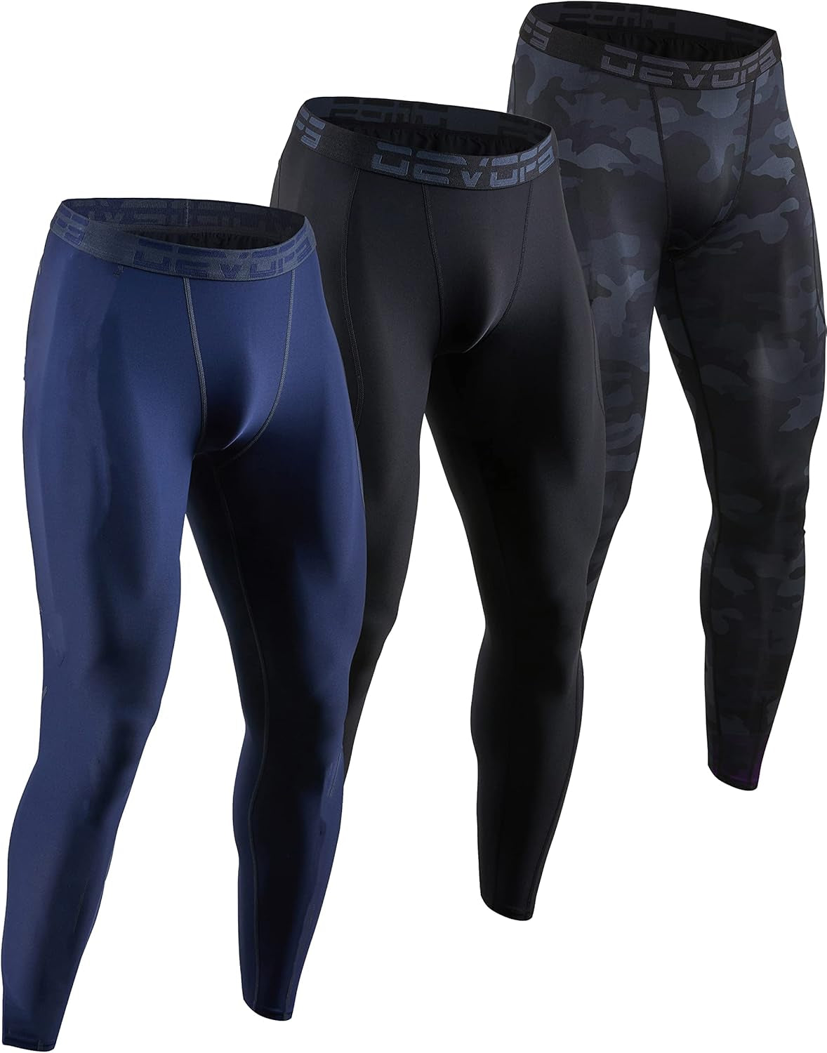 2 or 3 Pack Men'S Compression Pants Athletic Leggings with Pocket/Non-Pocket