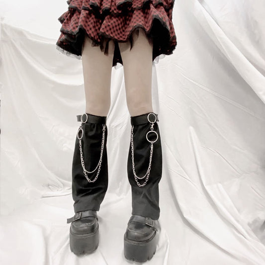 Harajuku Millennium Punk Original Double Ring Chain Socks