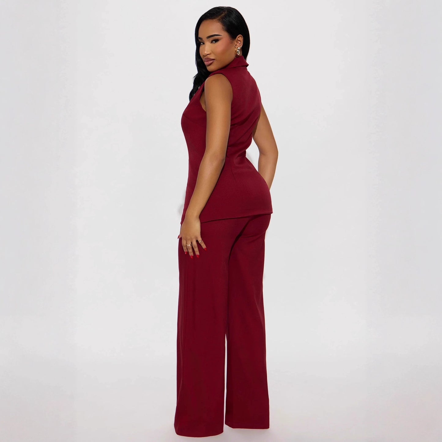 Women's Casual Sleeveless Suit Pants Set