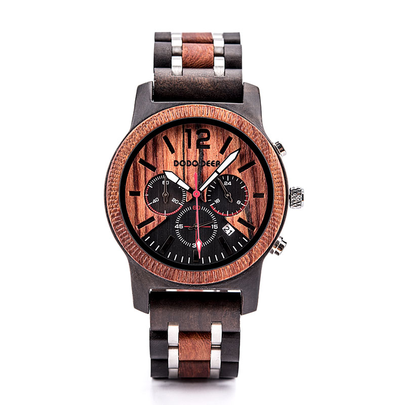 Men's casual wooden watch