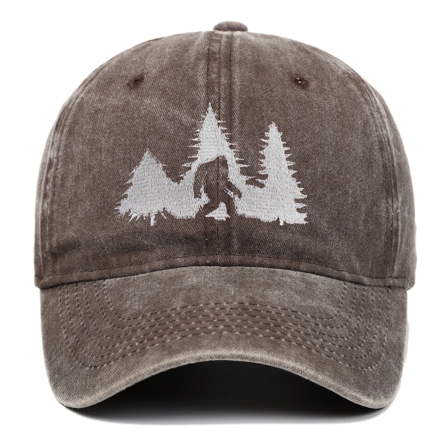 Big Foot Embroidered Baseball Cap Worn Looking Washed-out