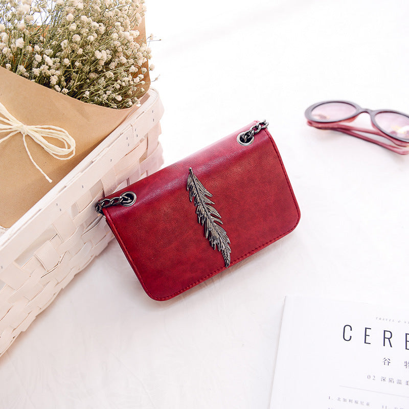 Korean Leaf Decoration Small Square Bag