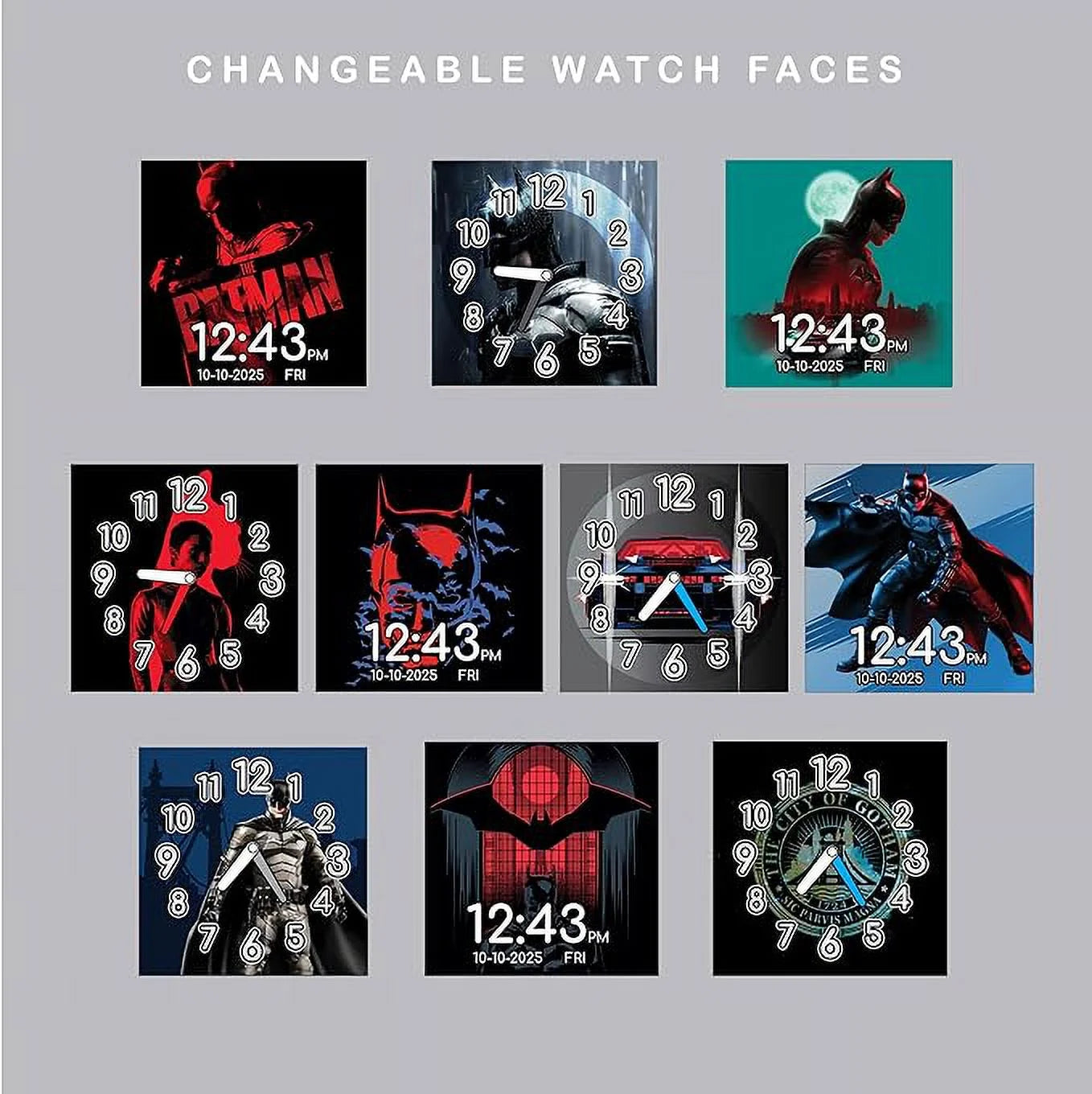 Batman Black Kids Educational Learning Touchscreen Smart Watch Toy for Girls, Boys, Toddlers - Selfie Cam, Learning Games, Alarm, Calculator, Pedometer & More (Model: BAT4973AZ)