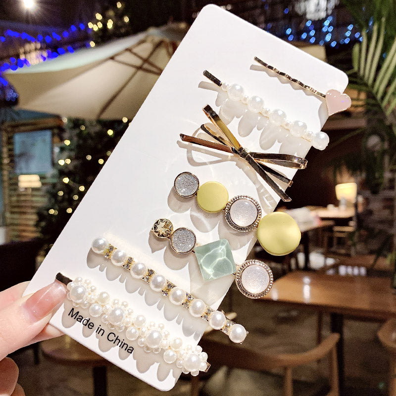 Pearl hairpin rhinestone hairpin