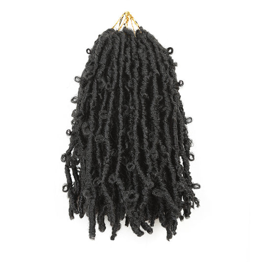 Cross-Border Wig Short Curly Hair Wrapped Tube Butterfly Song