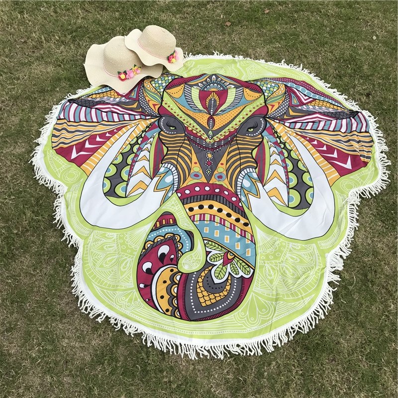 Elephant Mandala Rainbow TapestryThrow