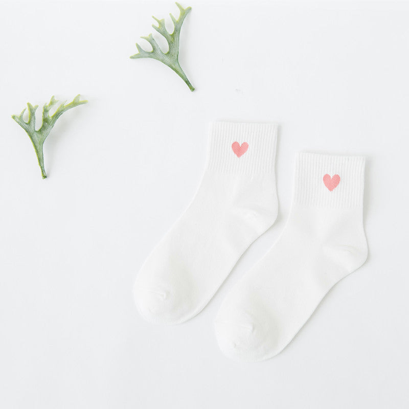 Korean wild tube socks female 200 needle cotton love