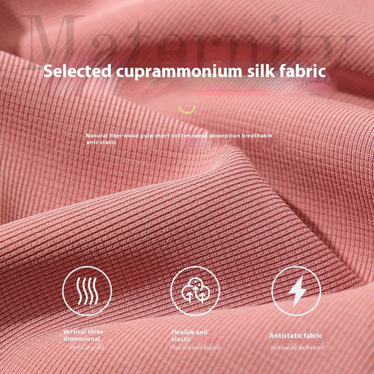 Cuprammonuium Ankle Banded Pants Wide Leg Version Slim Fit Slimming Light Maternity Pants