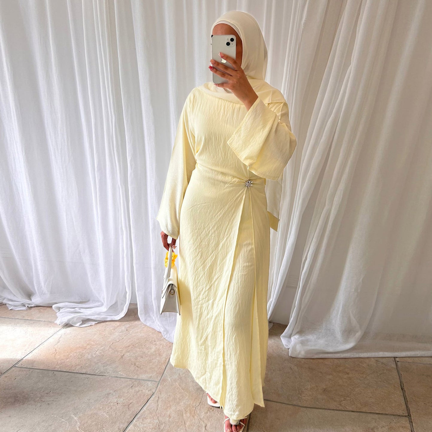 Dubai Middle East Turkey Solid-Color Minimalist Dress