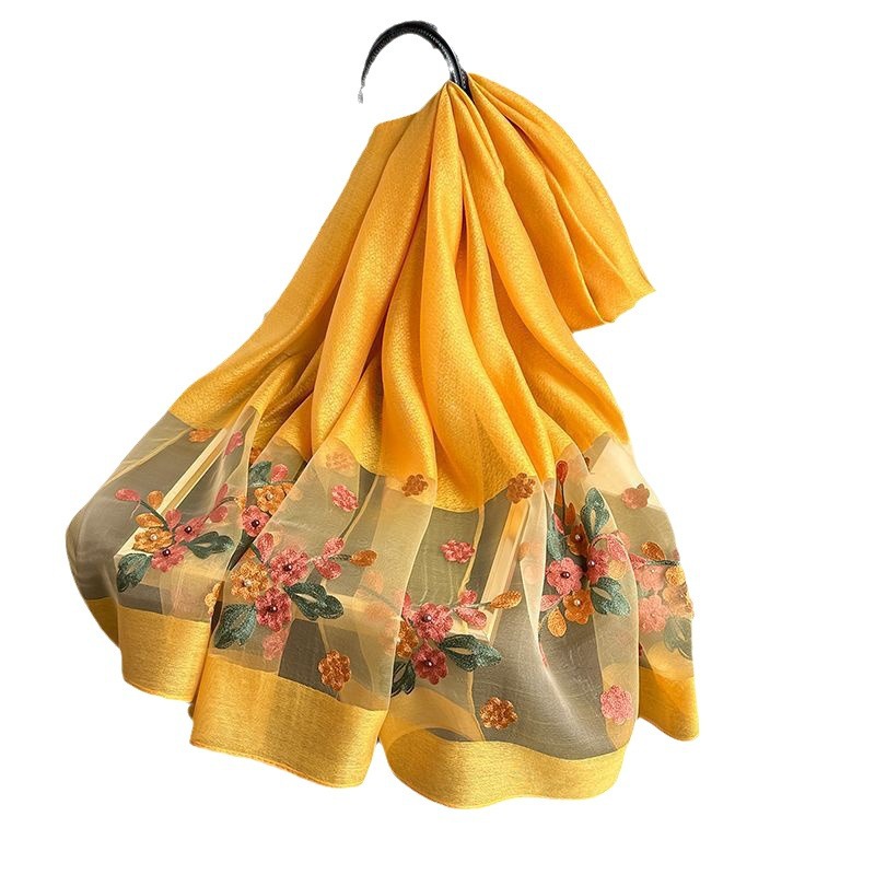Elegant All-match Embroidered Summer Sunscreen Scarf