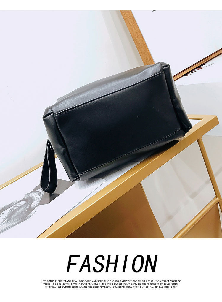 Fashion All-match Soft Leather Personalized School Bag