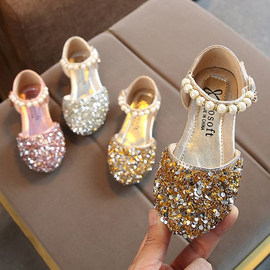 Girls pearl half sandals