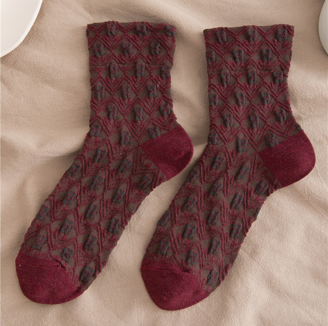 Middle tube ethnic style socks