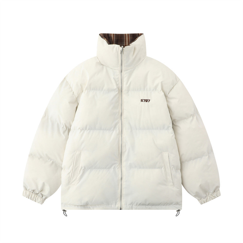Double-sided Wear Double-sided Wear Plaid Stand Collar Cotton-padded Coat