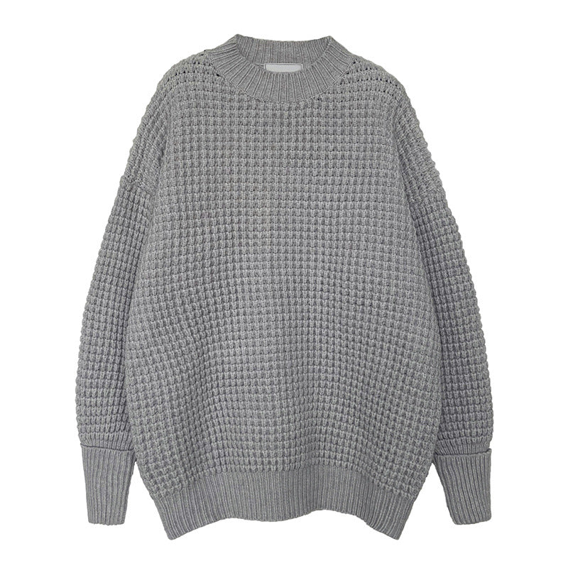 Korean Version Of Loose Pineapple Print Thick Pullover Sweater