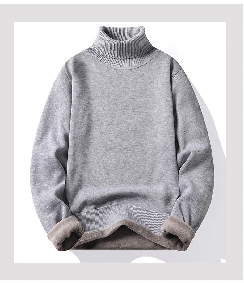 High-neck Men's Sweater Bottoming Plush