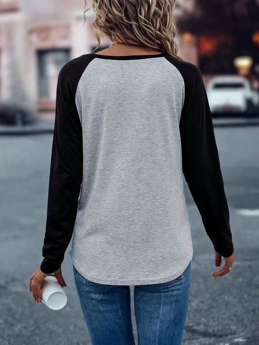 New Simple Fashion T-shirt In Contrast Color