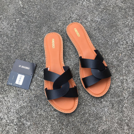 Flat-heeled Casual Women's Slippers With Leather Buckle Plus Size Women's Shoes