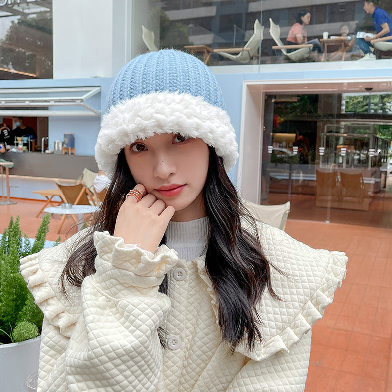 Large Head Circumference Fashionable And Versatile Knitted Wool Hat