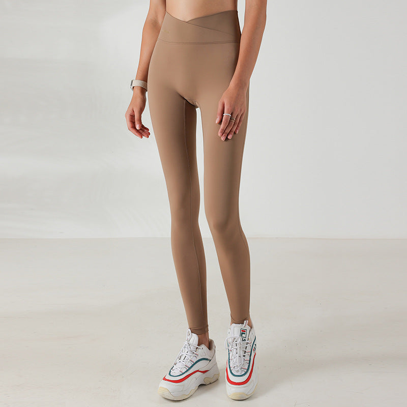 Women's Tight Double-sided Brushed Peach Yoga Trousers