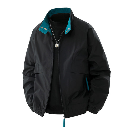 Men's Contrast Color Fashion Personal Leisure Coat
