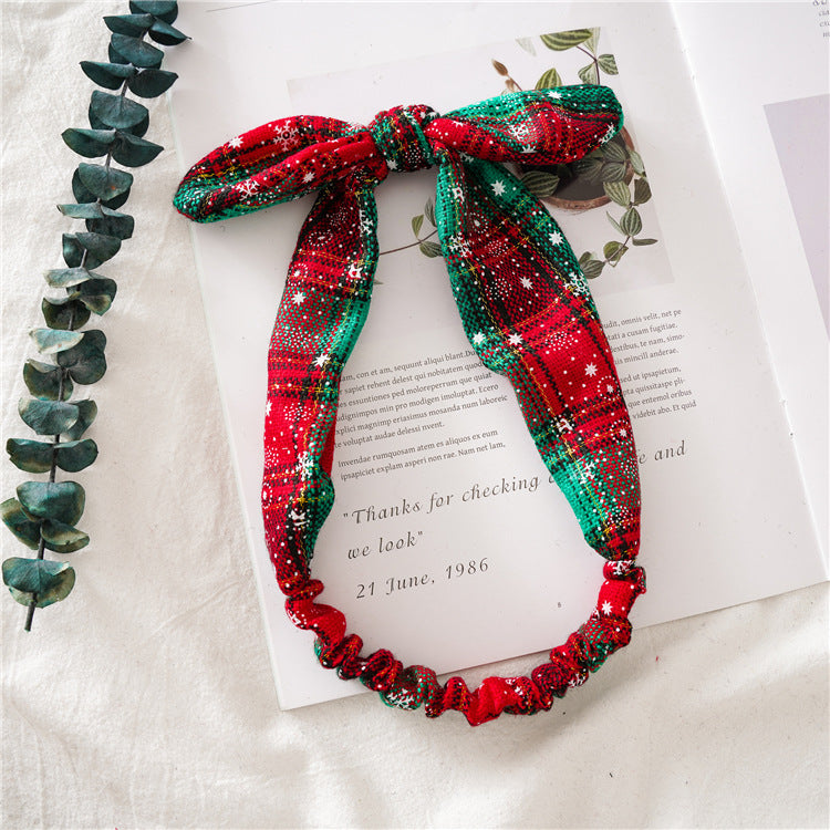 Christmas headband ladies elastic rabbit ears headband