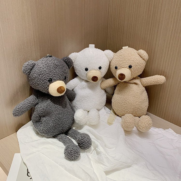 Super fire cute bear plush bag women