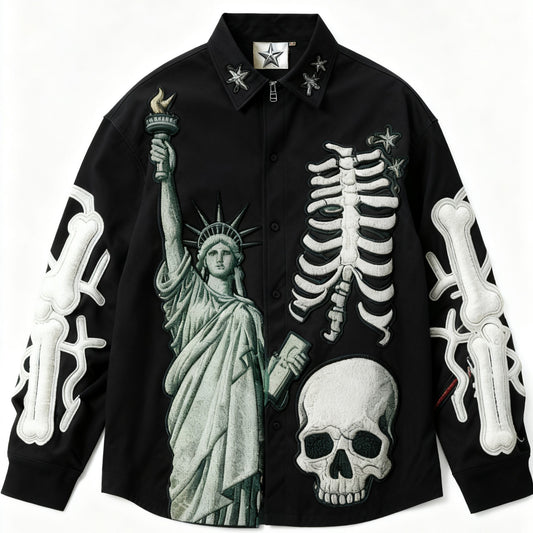 Fashion Casual Printed Polyester Shirt