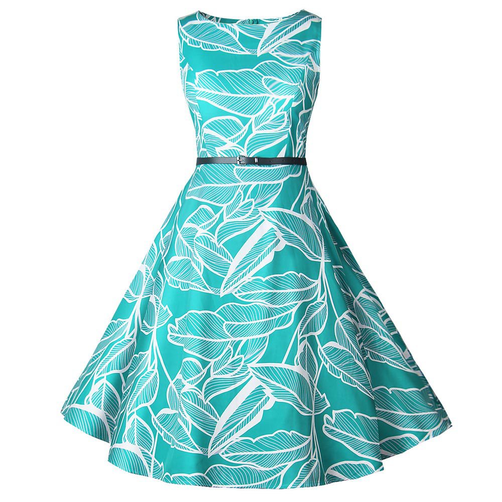 1950s Retro-Style Flapper Dress With A Festive Print