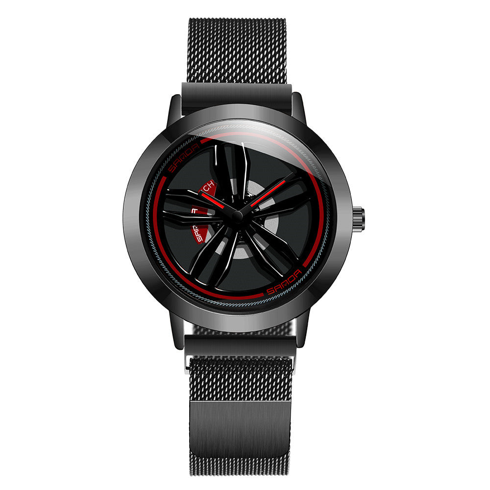 Sanda car wheel quartz watch